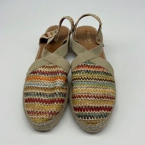 PICON  Colorful  Woven Espadrille Raffia Shoes Size 9.5